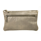 Miu Miu gray distressed leather medium sized clutch bag with gunmetal hardware