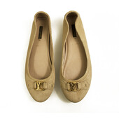 Louis Vuitton Beige epi leather Oxford ballerina ballet flats LV monogram 39,5