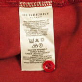 Burberry Red Cotton Long Sleeve Classic Polo neck T- Shirt top size XS