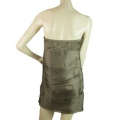 Jay Ahr Taupe Brown Strapless 100% Silk Mini Length Dress size S