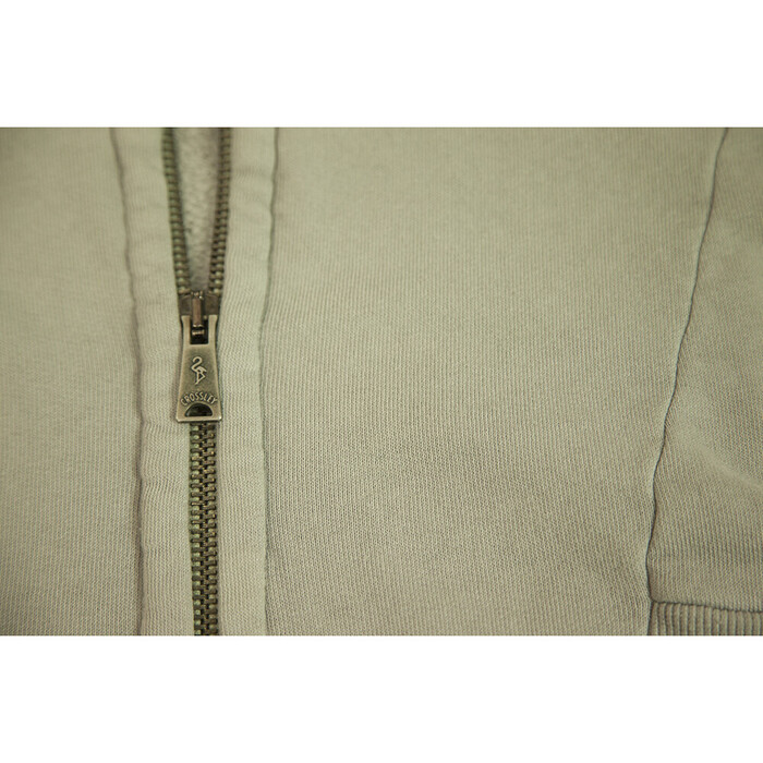 Crossley Light Gray Cotton Long Cardigan Zipper Jacket size XS