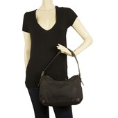 RoccoBarocco Black Signature Logo canvas shoulder bag Hobo Handbag