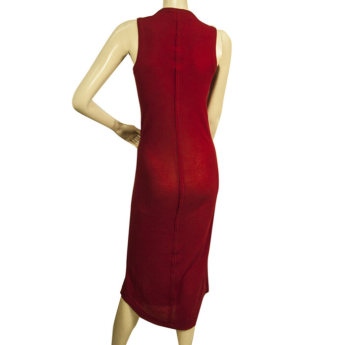 Rundholz Red Bodycon Midi Calf Length Sleeveless Summer Tank Dress