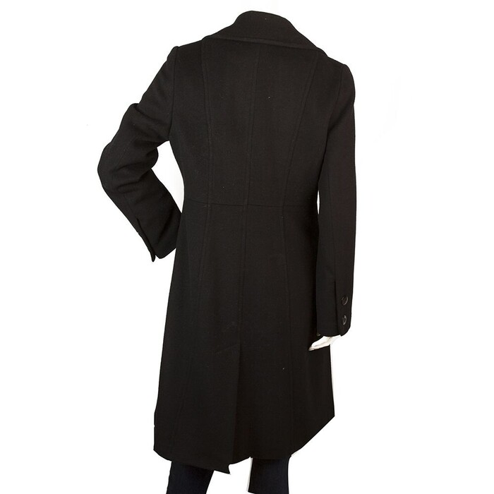 Bill Blass Black Angora Wool A Line Classic Warm Winter Coat size 8