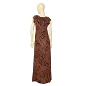 ETRO Multicolor Paisley Print Sleeveless Ruffled Neckline Maxi Long Dress 40