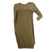 Chloe Brown Cashmere Silk Long Sleeve Knee Length Knit Dress size S