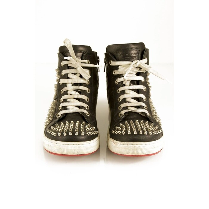 PHILIPP PLEIN Studded Hi-top Leather Sneakers High Top Trainers