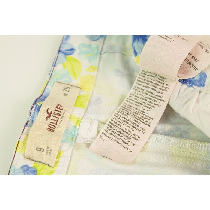 Hollister California Blue Lime Yellow Floral Shorts - SZ 9