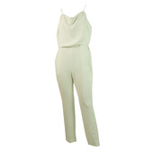 IRO Hatford Ivory White Silky Open Back Overall Jumpsuit Pants size 38