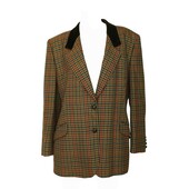 Vintage Austin Reed England Wool Multicolor Check Jacket Blazer size 14