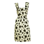 Viktor & Rolf Black & White Stars Pattern Cotton Sleeveless Knee Length Dress 42