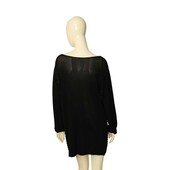 Black Knit with Black Beads at the Sides Mini Length Dress or Long Top size L