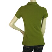 Burberry Brit Khaki Green Short Sleeve Classic Polo neck T- Shirt top sz XS