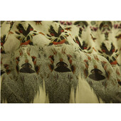 Camilla Ethnic Print Beaded 100% Silk Sleeveless Long Summer Caftan dress