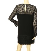 DVF Diane Von Furstenberg Lavana Black Lace Long Sleeve Mini Dress size 4