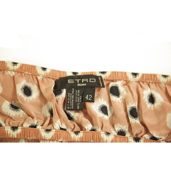 ETRO Sleeveless Peach 100% Silk Cropped Top Sheer Bandeau size 42