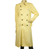 Burberry Light Yellow Polyamide Raincoat Mac Trench Jacket Co at size US8, UK10