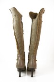 Cesare Paciotti Taupe Suede Sheepskin Leather Boots Slim heels Pointed Toe 39