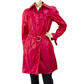 Roberto Cavalli Fuschia Pink Knee Length Trench Coat Lightweight Jacket size 40