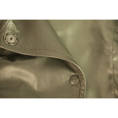 Jo Peters Olive Green Lambskin Leather Raglan Sleeves Belted Jacket