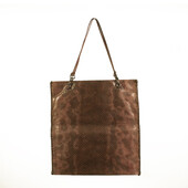 PRADA mini handbag tote bag in lizard embossed brown leather with double handles