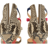 Christian Louboutin Mariniere multicolor snakeskin sandals heels stiletto 40.5