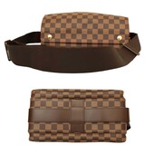 Louis Vuitton Naviglio Ebene Damier Canvas Unisex Messenger Top Flap Zipper Bag