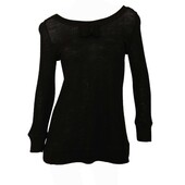 Marc Jacobs Black Bow at the Back Fitted 3/4 Sleeves Sweater Top size S