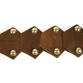 Miu Miu Brown Leather Studded Silver Tone Hardware Tie Belt size 85/34