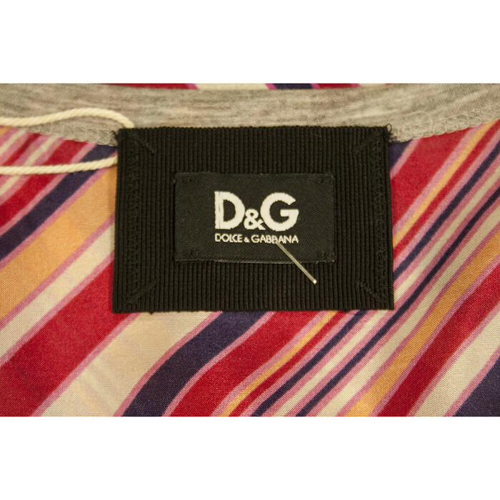 Dolce & Gabbana gray Front Multicolor Silk back Sleeveless Tank Top size 40