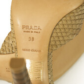 BNWOB Prada Brown Ombre Snakeskin Python Slingback Heels pumps shoes sz 38