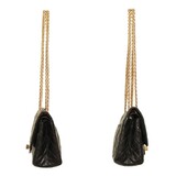 Chanel 2.55 Reissue 225 Double Flap Bag in Black with gold tone hardware small