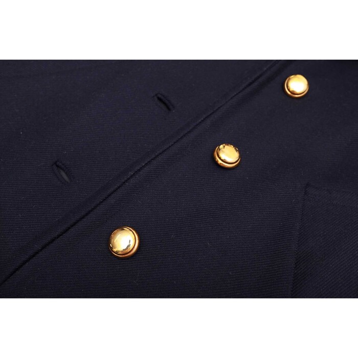 Milly of New York Blue Retro Style Gold Buttons Classy Short Sleeves Coat size 4