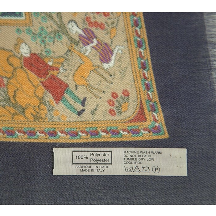 Oriental Multicolor Square Foulard Scarf Colorful Print, superb