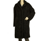 Oakwood Black Acrylic Snap Button Front Warm Winter Knee Length Coat size M