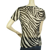 Dolce & Gabbana Intimo D&G Black % White Zebra Sheer Short Sleeve Top