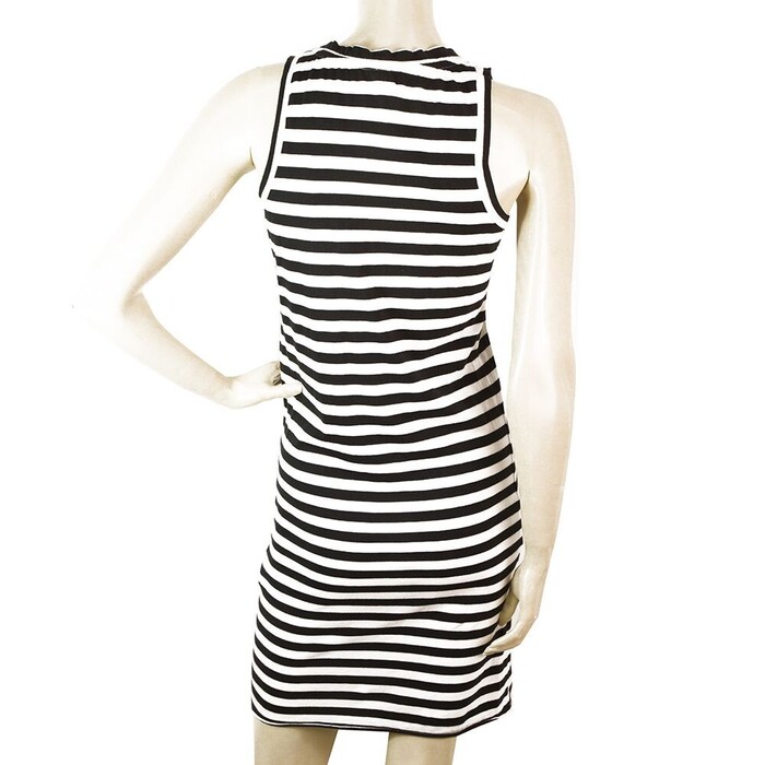 Barbara I Gongini Black & White Stripes Sleeveless Mini Length Tank Dress sz 36