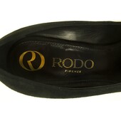 RODO Black Suede Gold Platform Pumps Stiletto Heel sz 36.5 Shoes w. Box