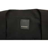 Pinko Women's Black Collarless Jacket Pleated Back Single Button Blazer 40 FR