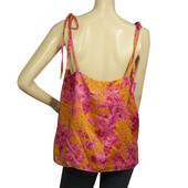 Ted Baker Fuchsia Mustard Floral Sleeveless Camisole Blouse Top - Size 3