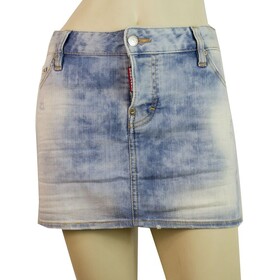 Dsquared 2 D2 Blue Mini Distressed Denim Jeans skirt size 42