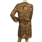 PINKO Paisley Printed Multicolored Viscose Longsleeve V neck Dress- Sz 42