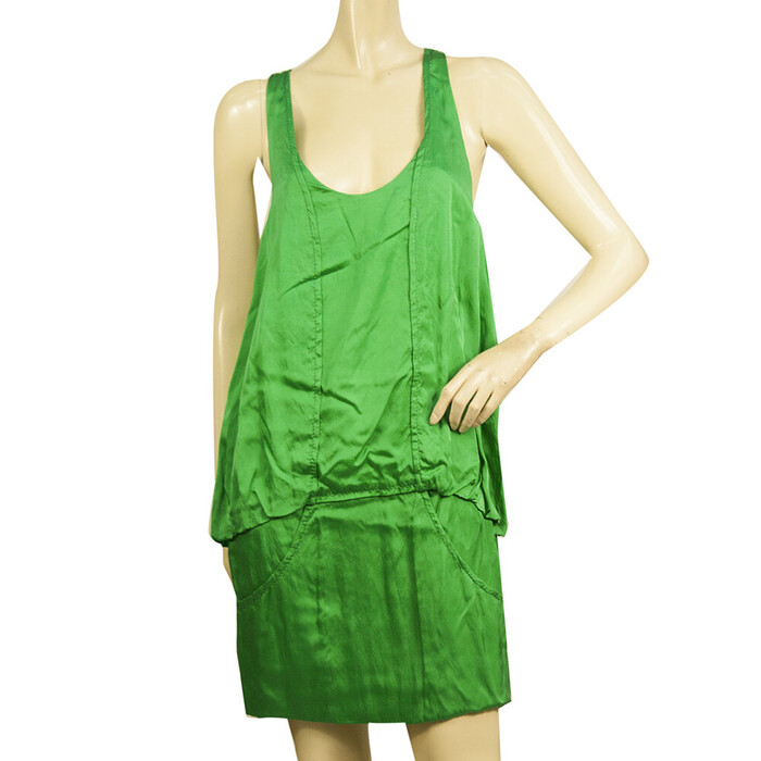 Stella McCartney Green Sleeveless Racer Back Tank Mini Length dress size 40