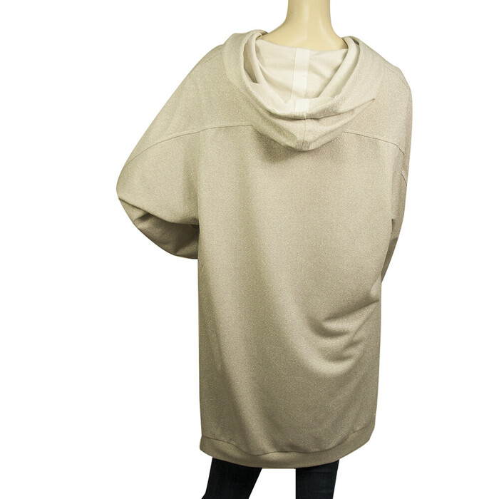 Dondup Silver Gray Viscose Long Sweatshirt Hooded Top size M