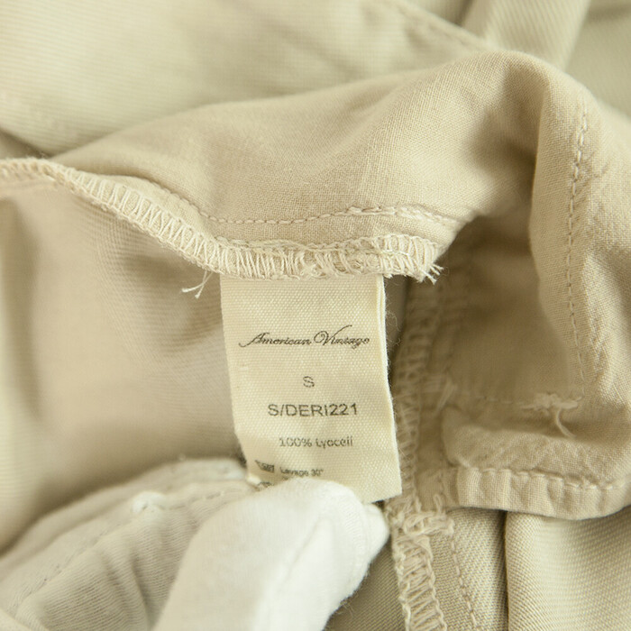American Vintage Cream Soft Lyocell Short Sleeve Belted Overall Jumpsuit size S