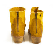 Zadig & Voltaire Teddy Yellow Suede Leather & Canvas Ankle Boot Booties Shoes 36