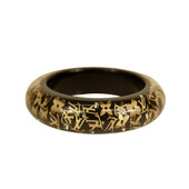 Louis Vuitton black with gold Inclusion resin sequins bangle bracelet