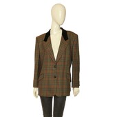 Vintage Austin Reed England Wool Multicolor Check Jacket Blazer size 14