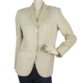 Miu Miu Beige Suede Leather Classic Three Buttons Jacket size 42