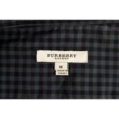 Burberry London Black Blue Plaid Check Shirt Long Sleeve Men' s M